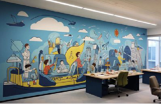 安义办公室墙绘的特点。