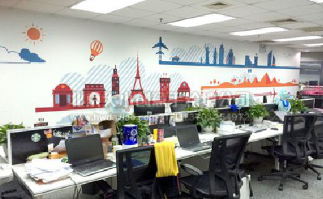 安义教你设计办公室墙绘的方法。