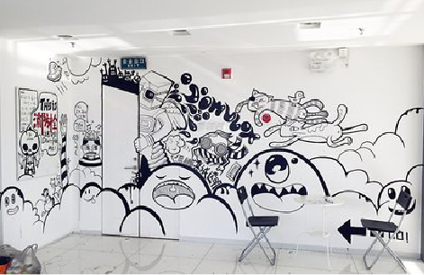 安义手绘墙并非传统涂鸦。